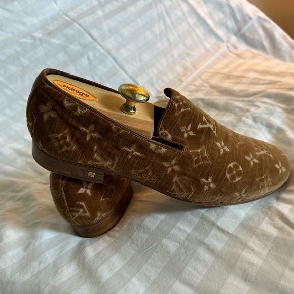 Louis Vuitton beautiful Smoking Loafer velvet RARE, hard to find. Mens 8 - Picture 2 of 7